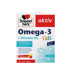 Doppelherz 雙心兒童 Omega-3 DHA + 維生素 D3 腦部及骨骼成長軟糖|德國製造 告別魚腥味 成長零負擔