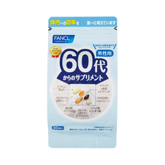 FANCL Men's 60+ Comprehensive Vitamin Nutritional Supplement for Heart Health and Vitality, 30 Packs