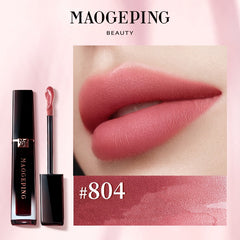 MAOGEPING Air Chamber Lip Glaze, Matte Moisturizing Long-Lasting Non-Transfer Lip Gloss 6.5ml #804 Rich Rose