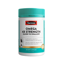 SWISSE斯維詩 Ultiboost Omega 4X 強效高濃度魚油(120粒迷你軟膠囊)|4 倍濃度・極細易吞 守護心臟・大腦・眼睛