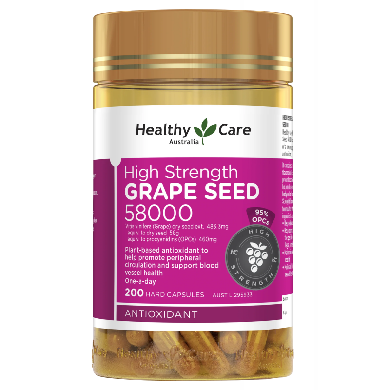 Healthy Care 高濃度葡萄籽精華 58000 · 強效抗氧化護心配方 200粒