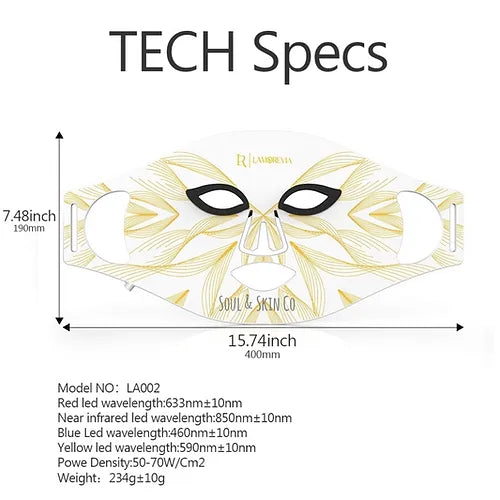 Lamorevia Led 面罩 皮膚緊緻治療痤瘡修復皮膚減少細紋 HALOHK